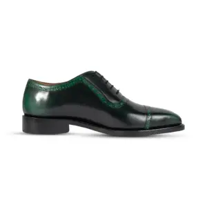 Green and black patina Italian Oxford shoes – Verde Notte by Danny and Jones