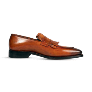 Amber Crest Tassel Loafer – Crazy Lace Leather | Danny and Jones